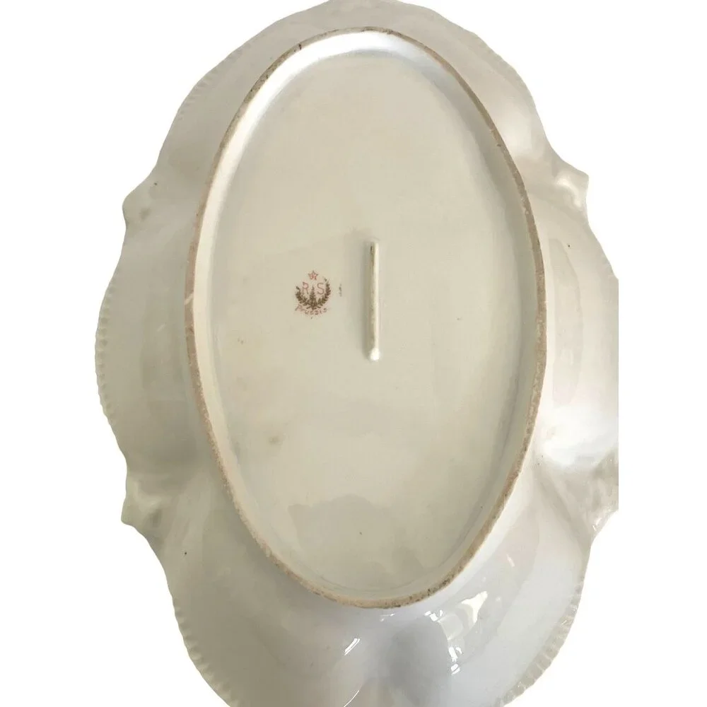 RS Prussia Porcelain Celery Relish Serving Dish Pink Rose Flower Floral Antique - Picture 4 of 15